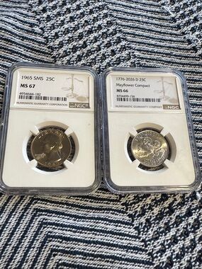 Graded US Commemorative Coins - Silver Tone (Set of 2)
